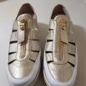 Stuart Weitzman Cushy Getaway Sneaker Gold , Size  7.5M, Pre-Owned